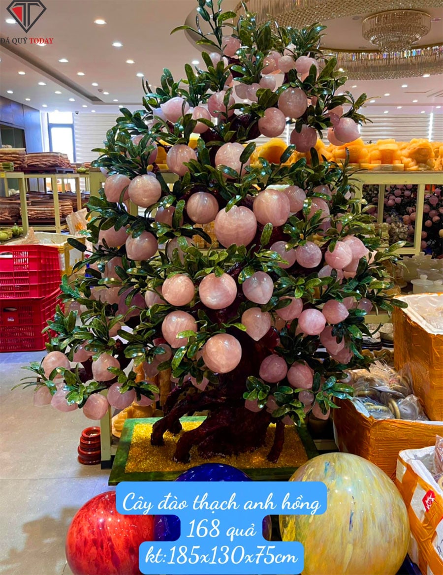 Cây đào đá thạch anh hồng 168 quả