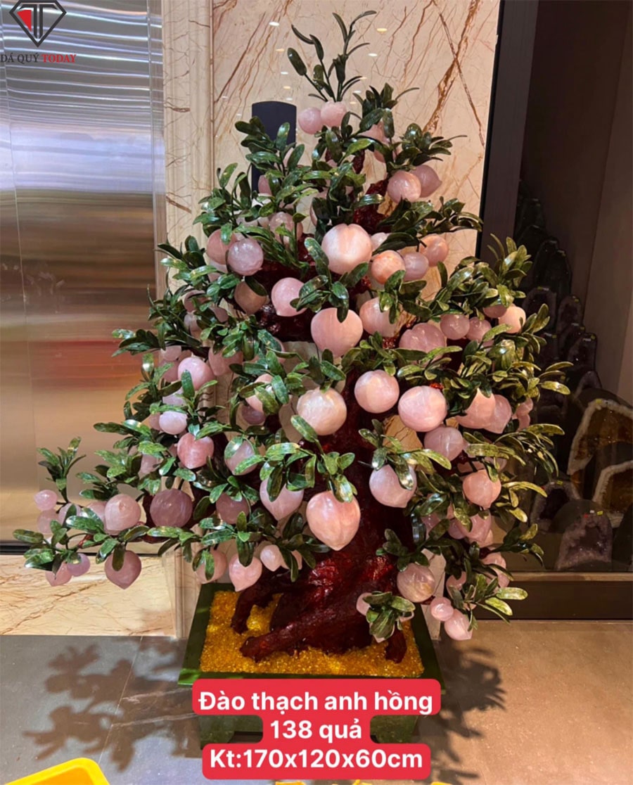 Cây đào đá thạch anh hồng 138 quả