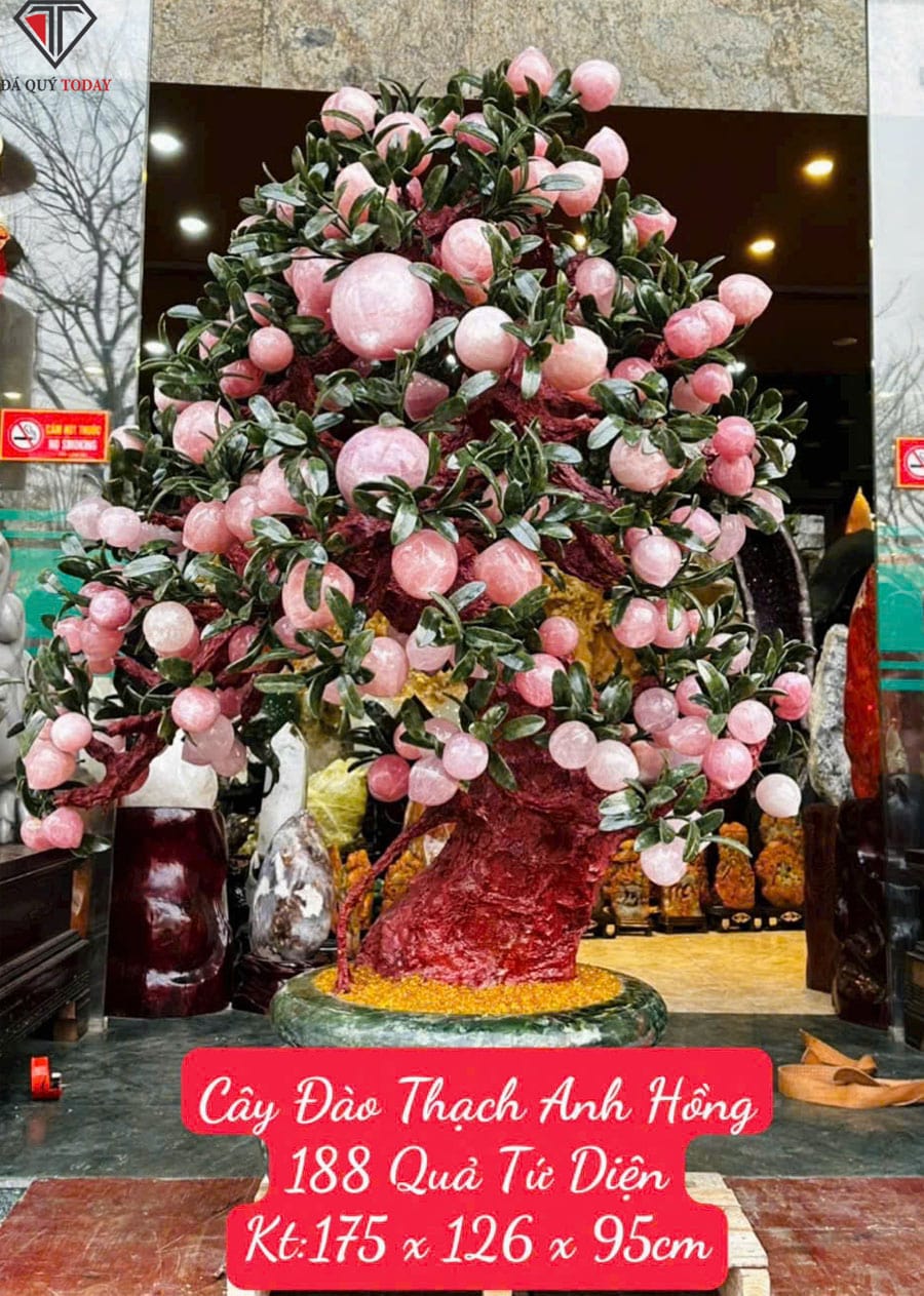 Cây đào đá thạch anh hồng 188 quả